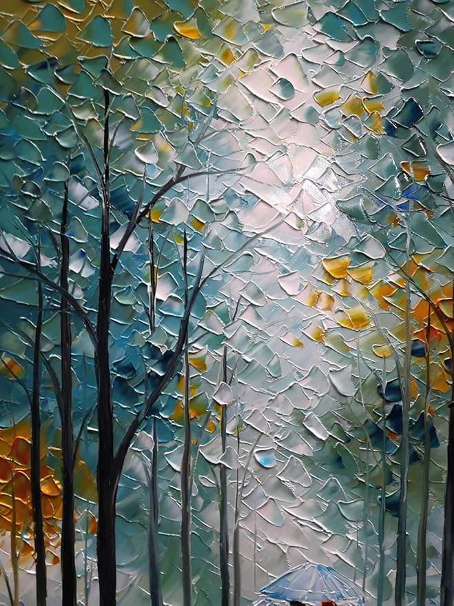 Tyed Art- Landscape Oil Painting On Canvas Textured Tree Abstract Contemporary Art Wall Paintings Handmade Painting Home Office Decorations Canvas Wall Art Painting 24x48inch