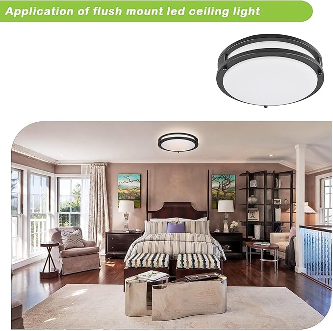 hykolity 10 inch Flush Mount LED Ceiling Light Fixture, 17W 1100lm, 2700K/3000K/3500K/4000K/5000K Adjustable Ceiling Lights, Oil Rubbed Bronze Saturn Dimmable Lighting for Hallway Bathroom or Kitchen