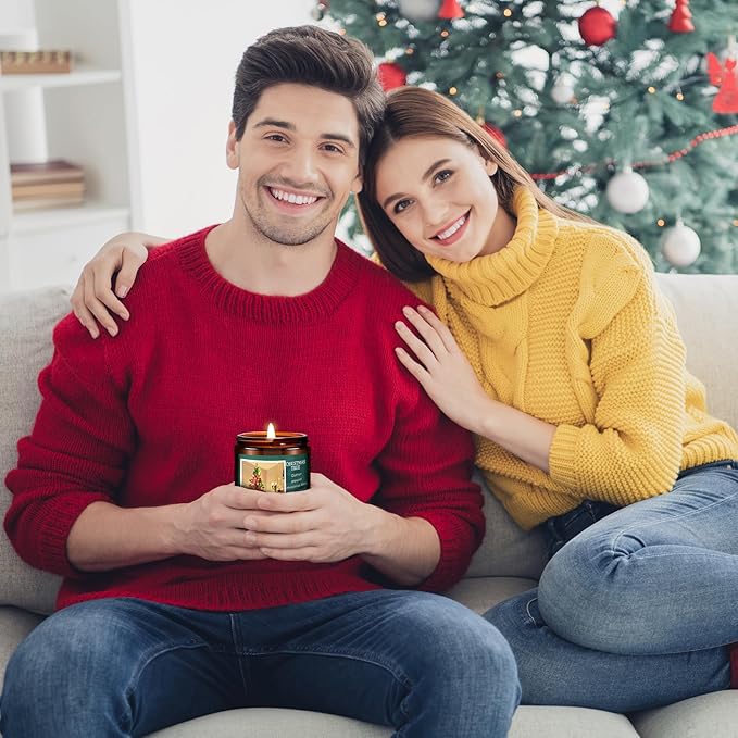 Christmas Spice Soy Candle - 7 oz Aromatherapy Jar Candle - Winter for Women & Men