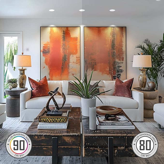 TORCHSTAR Basic Series 12-Pack 6 Inch Ultra-Thin LED Recessed Lighting with Junction Box, CRI90, Aluminum, 5000K Daylight, 5%-100% Dimmable Slim Recessed Downlight, 12W 1100LM, ETL and Energy Star