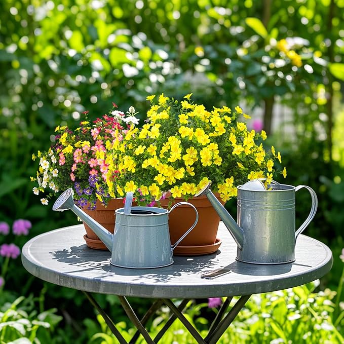 Outdoor Artificial Flowers UV Resistant & Fade Proof, 12 Pack Realistic Fake Flowers for Garden, Patio, Lawn Decor - Weatherproof Plastic Plants(Yellow)