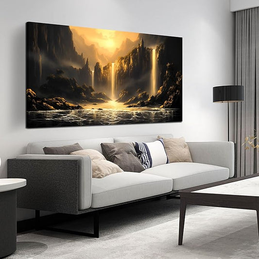 Natural Landscape Wall Pictures for Living Room Mountain Canvas Wall Art for Bedroom Landscape Art Wall Decor Office Size 29" x 58"
