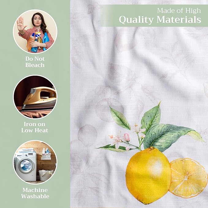 Maison d' Hermine Cloth Napkins Set of 4 100% Cotton Everyday Reusable Square Napkins Cloth Washable, Dinner, Party, Wedding, Restaurant, Spring/Summer (Limoncello, 20" x 20")