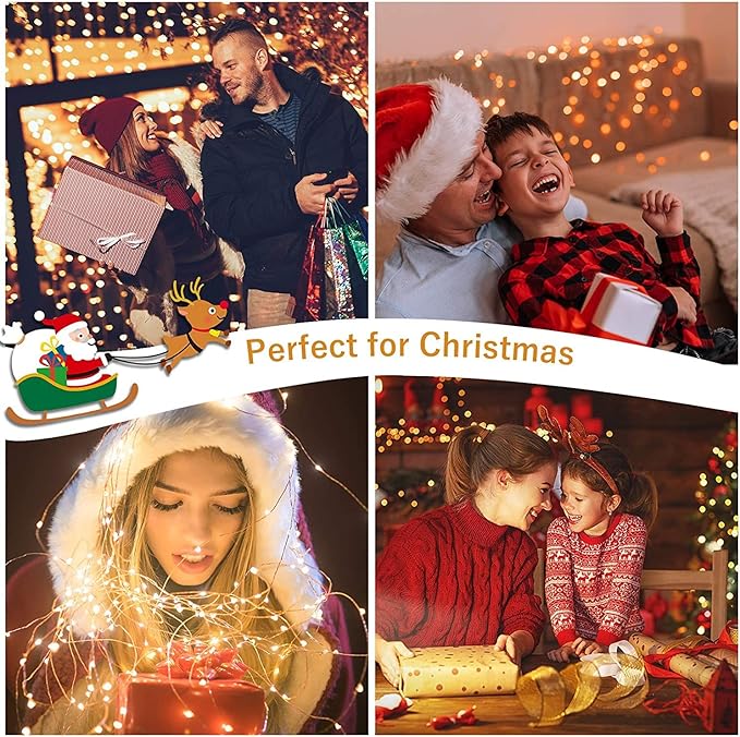 MUMUXI 20 Pack 7.2ft Fairy Lights Battery Operated String Lights, Mini LED Battery Powered Twinkle LEDs, Waterproof Copper Wire Firefly Lights for Mason Jars, Warm White