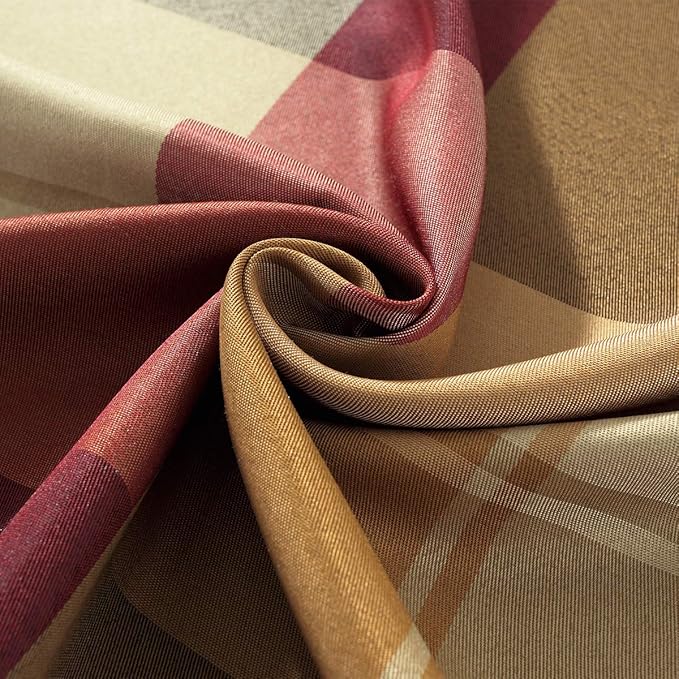 Round Tablecloth Checkered Style Polyester Table Cloth Dust-Proof Wrinkle Resistant Heavy Weight Table Cover for Kitchen Dinning Tabletop Decoration (Round,70" (4-6 Seats), Red)