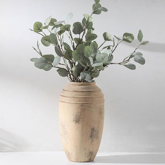 Large Ceramic Vase, 12.87 inch Tall Flower Vintage Farmhouse Vase for Home Decor, Dining Table, Living Room, Kitchen, Office Decoration