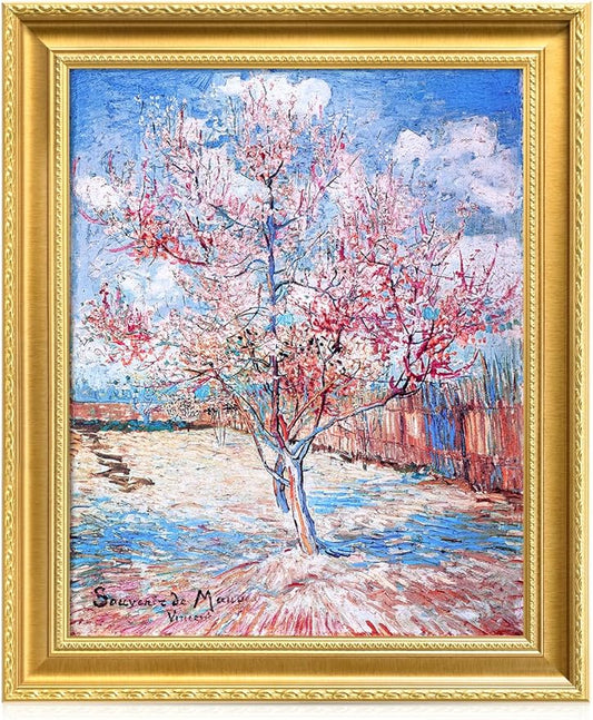 DECORARTS - Reminiscence of Mauve by Vincent Van Gogh. Giclee Print on Acid-Free Canvas in Gold Solid Wood Frame. Picture Size: 16x20, Total Size: 24.75x20.75, Made in USA