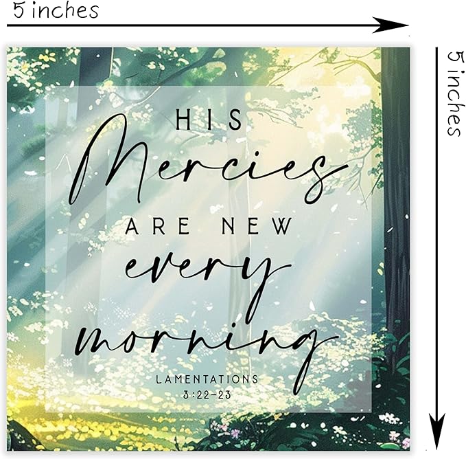 Christian Gifts, ‘His Mercies Are New Every Morning’ Wooden Box Sign Decor, Thanksgiving, Christmas Gifts, Christian Decorations, Christian Home Décor Gifts for Family, Friends, etc.(061)