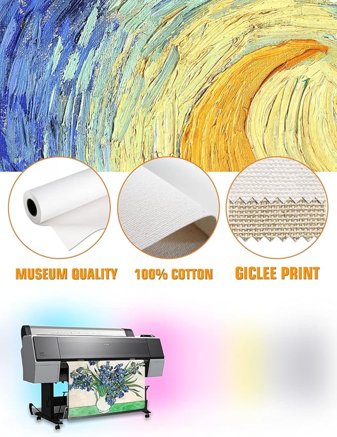 DECORARTS - Vase with Irises1889, Vincent Van Gogh Art Reproduction. Giclee Canvas Prints Wall Art for Home Decor 30x24