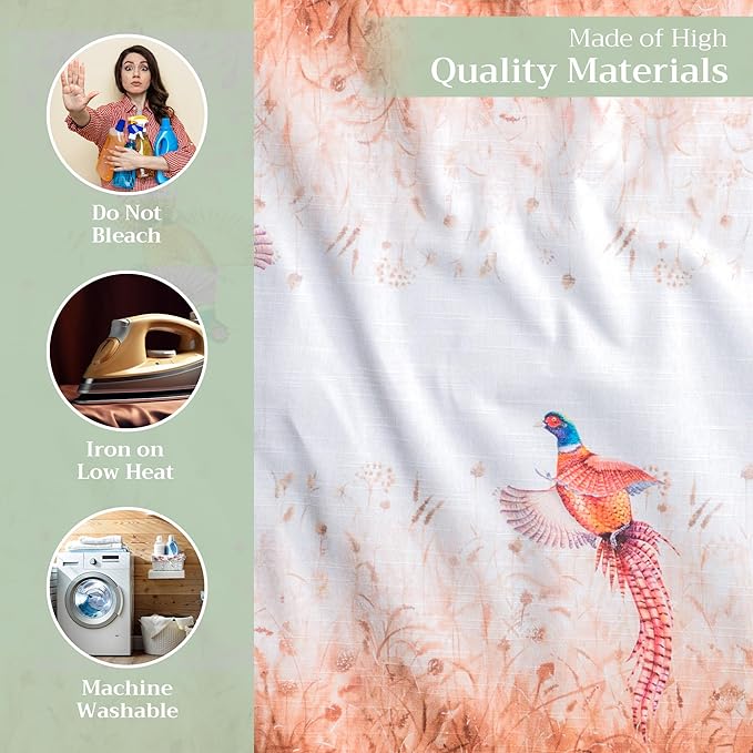 Maison d' Hermine Cloth Napkins Set of 4 100% Cotton Everyday Reusable Square Napkins Cloth Washable, Dinner, Party, Wedding, Restaurant (Faisan D'Automne, 20" x 20")