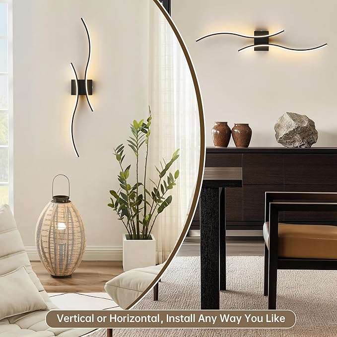 Battery Operated Wall Sconce Set of 2, Dimmable Modern LED Rechargeable Wall Light with Remote Control, Wall Decor for Living Room, Hallway, Quick Install, No Electrician Required