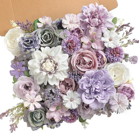 Serra Flora Artificial Flowers Combo for DIY Centerpieces Arrangements Wedding Bridal Bouquet Table Chair Candle Holder Baby Shower Cake Flower Home Decor