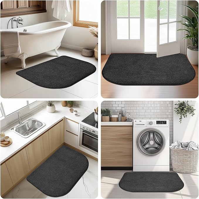 Washable Kitchen Rug 24" x 82" / 60cm x 210cm, Non Slip Kitchen Mat for Floor, Absorbent Indoor Entryway Runner Rug for Hallway, Laundry, Bathroom, Bedroom (Roll Packing)