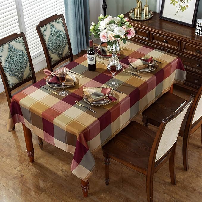 Checkered Style Cloth Napkins 20 x 20 Inch 4 Pieces Washable Comfortable for Restaurant Family Dinners Weddings Parties and Banquets(Square, 20" x 20", Red)