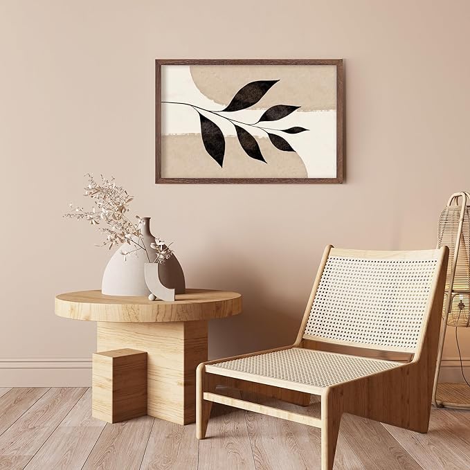 Fun Memories 11x17 Picture Frame, Natural Solid Oak Wood Frame 11 x 17 with Tempered Glass, 11''x17'' Matted for 8x12 Picture, Minimalist Wooden by Poster Art Walnut