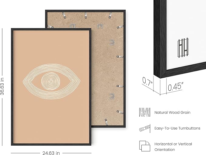 HAUS AND HUES Woman Drawing Line Art Wall Decor (24.00" X 36.00", Black Framed, Eye of Sauron)