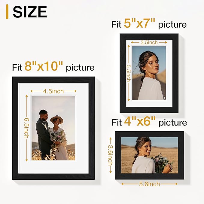 Vittanly Picture Frames Set of 20, Picture Frames Collage Wall Decor for Wall Mounting or Tabletop Display, Gallery Wall Frame Set with 4Pcs 8x10, 8Pcs 5x7 and 8Pcs 4x6, Black