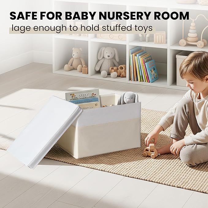 Large Closet Organizer Bins with Lids 8 Pack - Nursery Storage Baskets for Shelves Bedroom Dorm - Stackable RV Closet Organization Cubes Box with Handles for Clothes Purse Blanket Towel Magazine