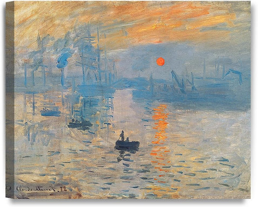 DECORARTS - Impression Sunrise, Claude Monet Art Reproduction. Giclee Canvas Prints Wall Art for Home Decor 24x20