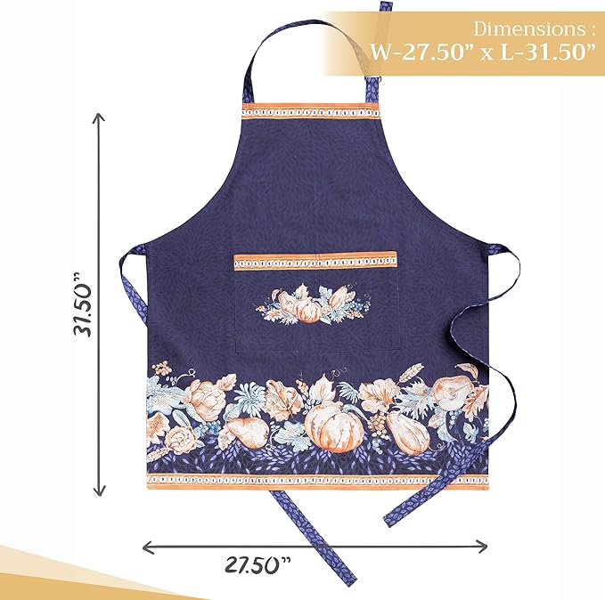 Maison d' Hermine 100% Cotton Apron for women with Pocket Kitchen Chef Apron for Men Cooking Gardening Server Waitress