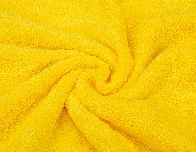 American Soft Linen Premium 3 Piece Towel Set, 1 Bath Towel 1 Hand Towel 1 Washcloth, 600 GSM 100% Cotton Turkish Towels for Bathroom, Yellow Towel Set
