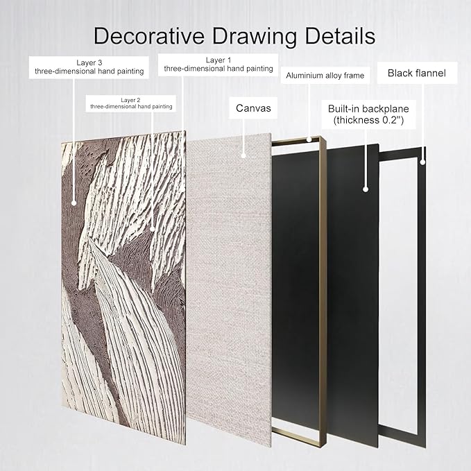 BrightA Abstract Wall Art - Black and White Wall Art for Office, Bedroom, Modern Decor - Acrylic Painting 27.6"x39.3"