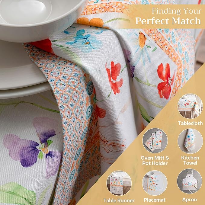 Maison d' Hermine Cloth Napkins Set of 4 100% Cotton Everyday Reusable Square Napkins Cloth Washable, Dinner, Party, Wedding, Restaurant, Spring/Summer (Summer Whisper, 20" x 20")