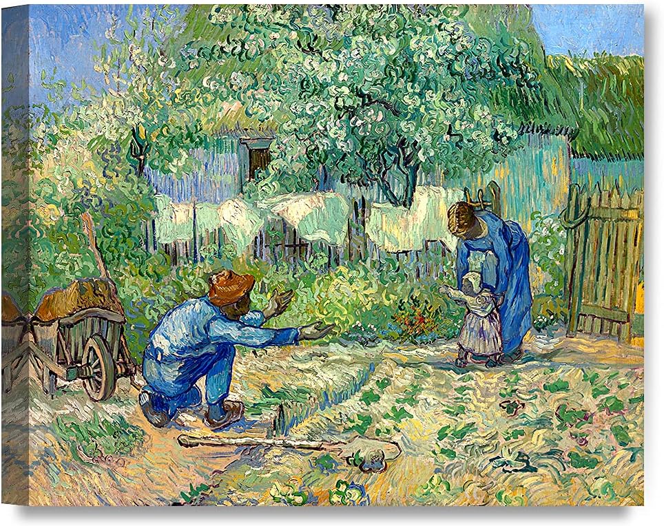 DECORARTS - First Steps, after Millet. Vincent Van Gogh Reproductions. Giclee Print for Wall Decor. 24x30