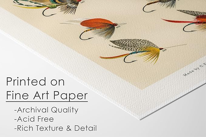 Vintage Fly Fishing Art Prints (Set of 4) - Unframed - 11x14s