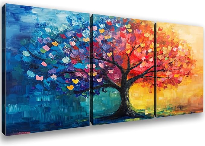 Kuiluuye 3 Pieces Sun Sbstract Wall Decor Motivational Office Wall Decor Sbstract Landscape Wall Art Canvas Paintings Posters for Living room Bedroom Office (36''W x 16''H)