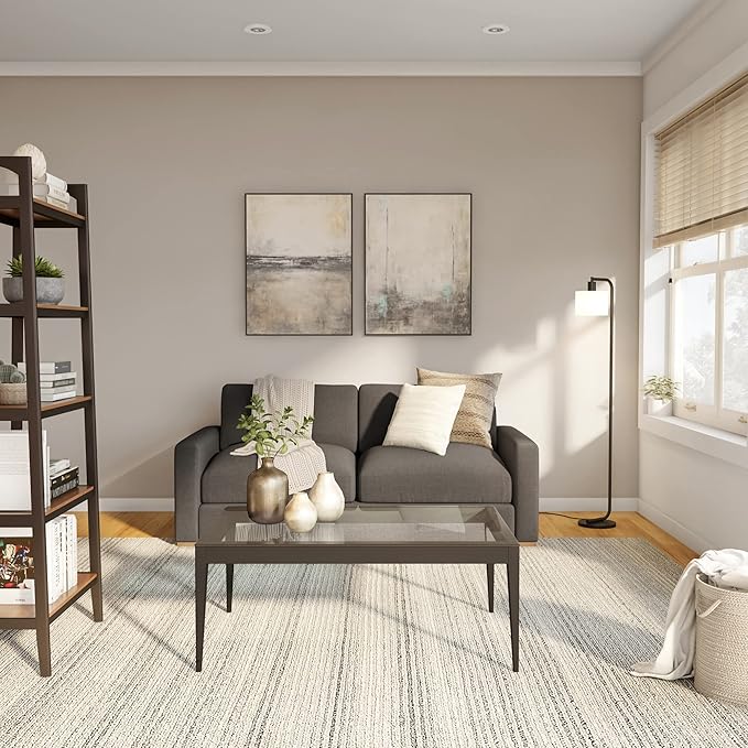 Cadmus 57" Tall Floor Lamp with Glass Shade in Blackened Bronze/White