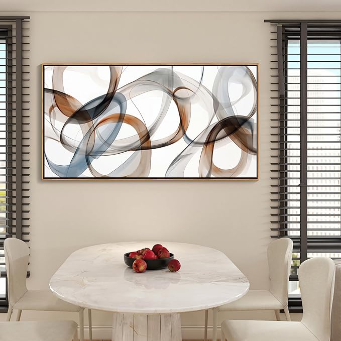 Large Wall Art - Framed Canvas Wall Art Abstract Wall Decor for Living Room - Modern Minimalist Style Artwork Decorations Wooden Frames for Canvas Paintings 29×58IN