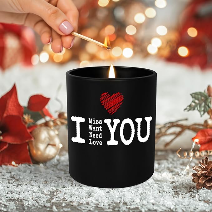 Anniversary Couple Gift for Women Men - Long Lasting Vanilla Lavender Scented Candle 10 oz - Wedding Engagement Birthday Gifts for Girlfriend Boyfriend Husband Wife Him Her