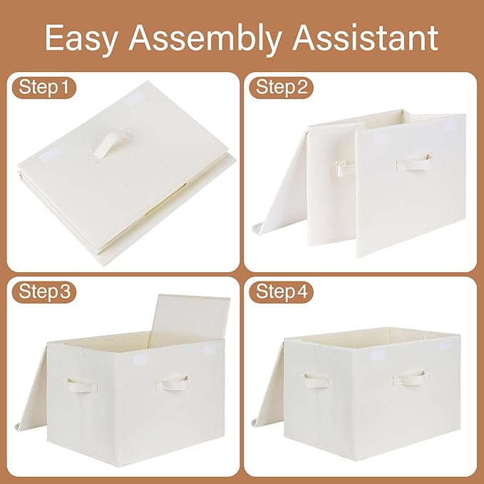 GRANNY SAYS Storage Boxes with Lids, Large Storage Bins with Lids, Decorative Box, Shelves Baskets, Clothes Storage and Organization, 2-Pack