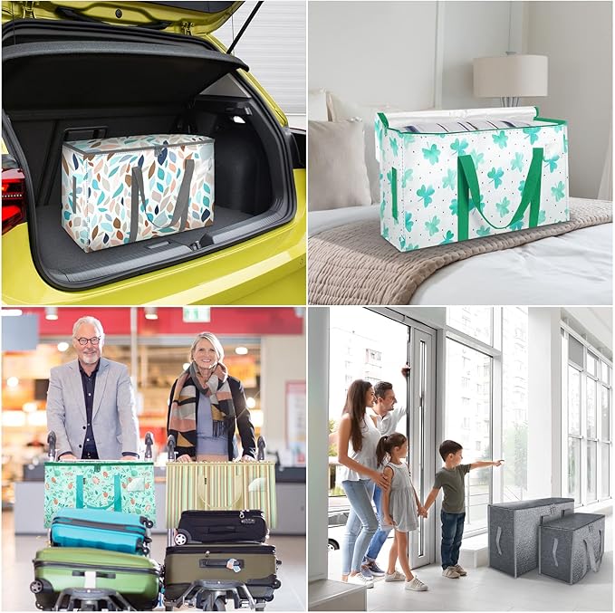 BALEINE 2-Pack Oversized Moving Bags with Reinforced Handles, Heavy-Duty Storage Tote for Clothes, Moving Supplies (Mosaic, 2-Pack)