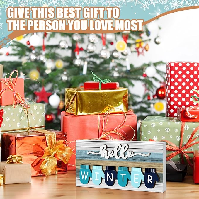 Roowest 5 Pcs Hello Fall Sign Interchangeable Seasonal Sign Spring Summer Winter Tiered Tray Decor 5.9 x 3 Inch Wooden 4 Seasons Farmhouse Table Centerpiece Decoration for Home Shelf Office(Retro)