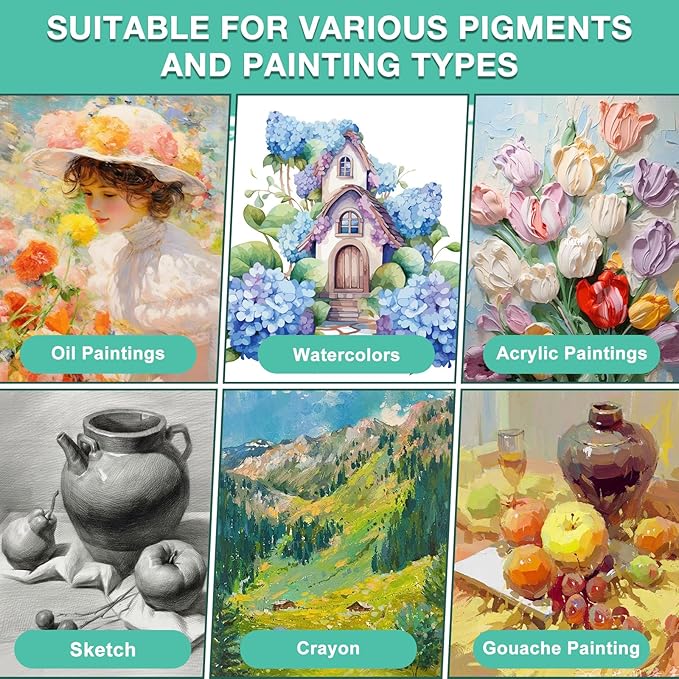 ESRICH Stretched Canvas for Painting, 16 Pack 8x8 Square Canvases for Painting Primed Acid-Free Blank Canvases,Painting Canvas for Beginners, Artists for Oil,Acrylic Paint, Pouring Painting.