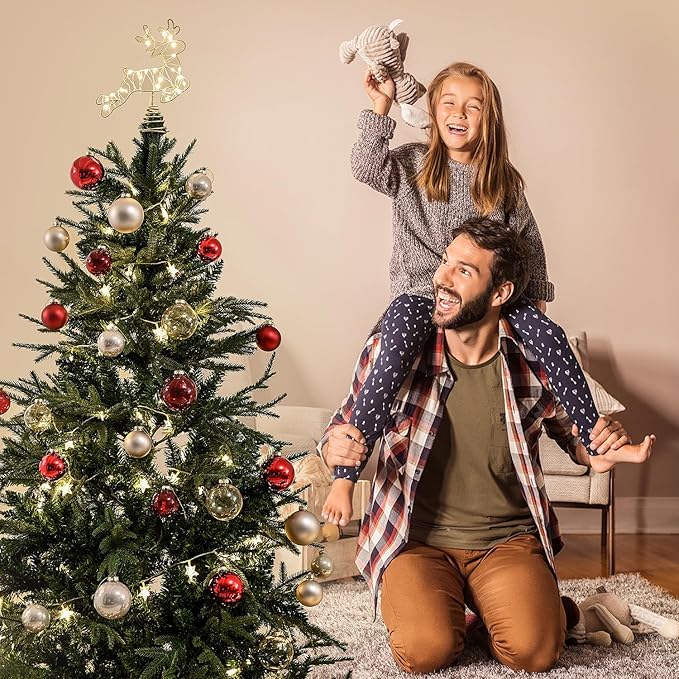 Champagne Ornaments for Christmas Tree Decoration, 3.15’’ Glass Ball Ornaments, Hanging Baubles Set of 9 with 3 Different Finishes, Plain Xmas Balls for Home Decor, Wedding Party Gift