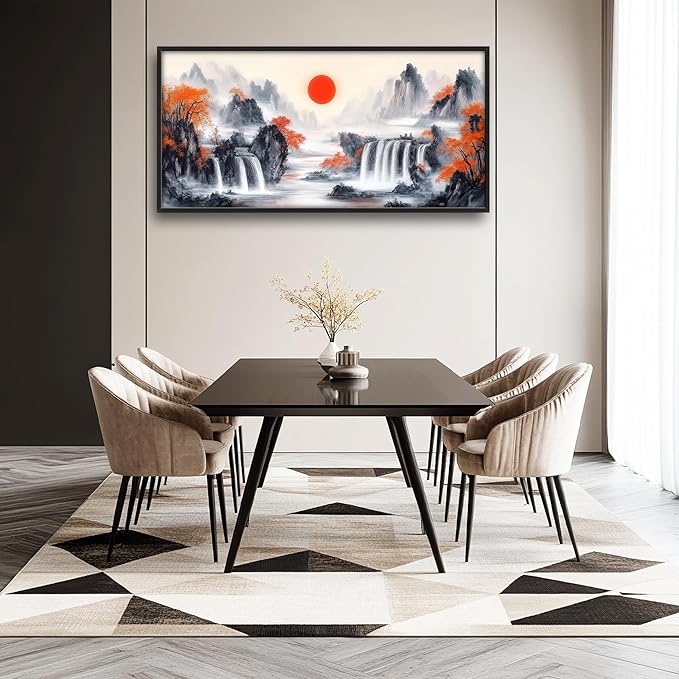 Lovira Japanese Mountain Landscape Large Wall Art Japan Canvas Wall Decor Pictures Prints Painting Framed Artwork for Living Room Bedroom Bathroom Kitchen Office 30"x60"