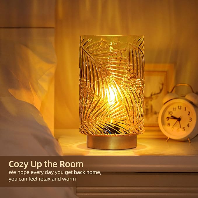 Battery Operated Table Lamp, Cordless Lamps for Home Decor, Battery Powered Nightlight with LED Bulb with Timer, Decorative Lights for Living Room Bedroom Tabletop Entryway Centerpiece Gift (L Yellow)