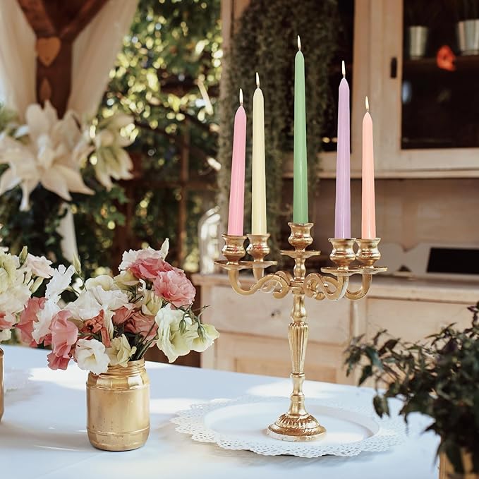 6Pcs Pastel Taper Candles,10 Inch Pastel Candle Sticks, Dripless Unscented Colored Candlesticks,Colorful Candle Set for Birthday,Wedding,Garden Party Decor,Home Dining Table,Elegant French