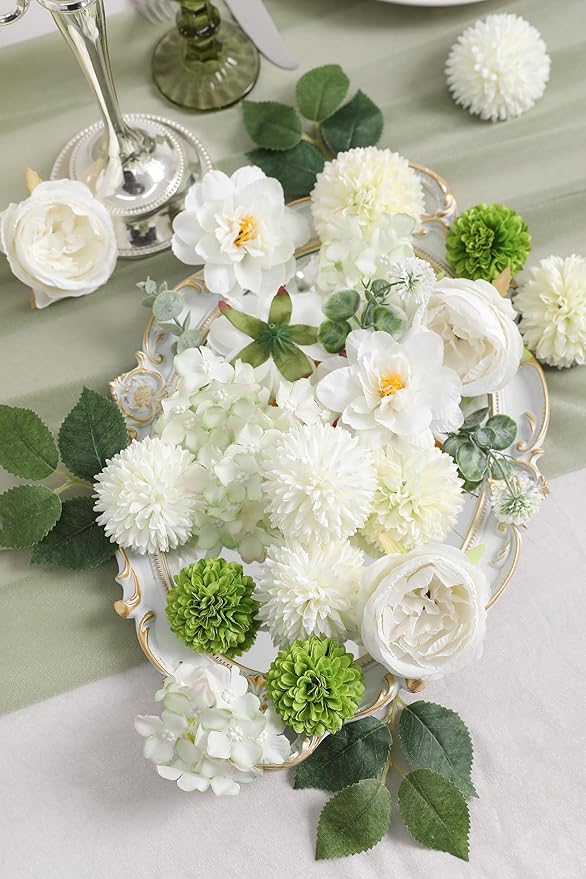 Serra Flora Artificial Flowers Combo for DIY Centerpieces Arrangements Wedding Bridal Bouquet Baby Shower Cake Flower Home Decor