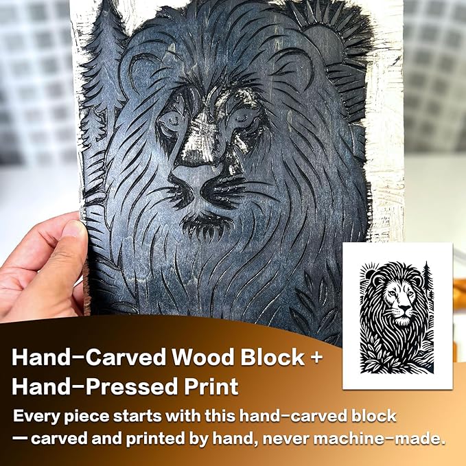 Caelumis Vintage Wall Art Decor Prints Black And White Pictures Posters For Farmhouse Living Bedroom Bathroom Room kitchen Handmade Unframed (Lion 12x16in)