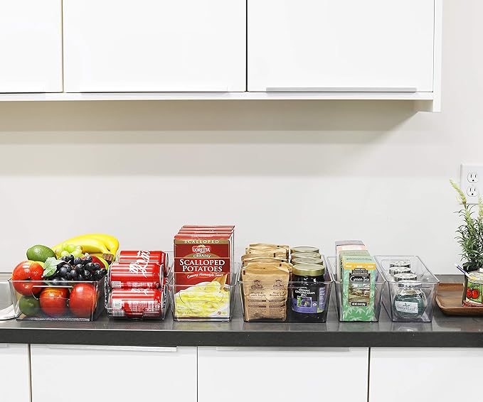 SimpleHouseware Refrigerator Storage Organizer Bins, Assorted Set of 6