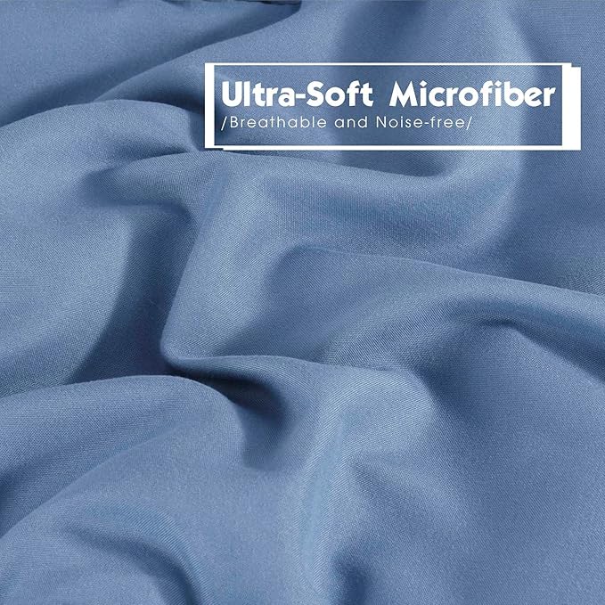 HIG 3pc Dusty Blue Twin/Twin XL Comforter Set - All Season Reversible Down Alternative Comforter with Sham - Quilted Duvet Insert with Corner Tabs - Box Stitched Blanket - Breathable, Soft, Fluffy