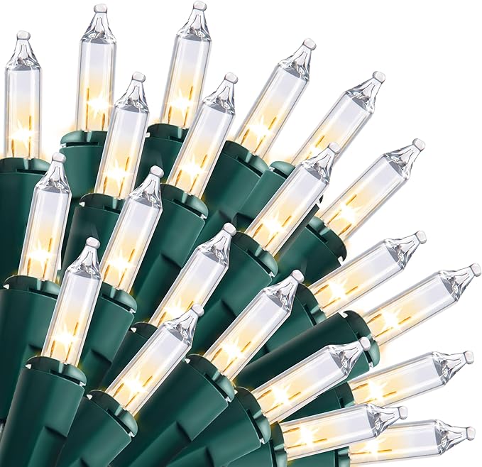 Joiedomi Clear Christmas String Lights Indoor,150 Count Mini Warm White Fairy Light,31.2FT Lighting Decor for Patio Dorm Classroom Bedroom Holiday Wedding Party Garland Birthday Festival,Green Wire