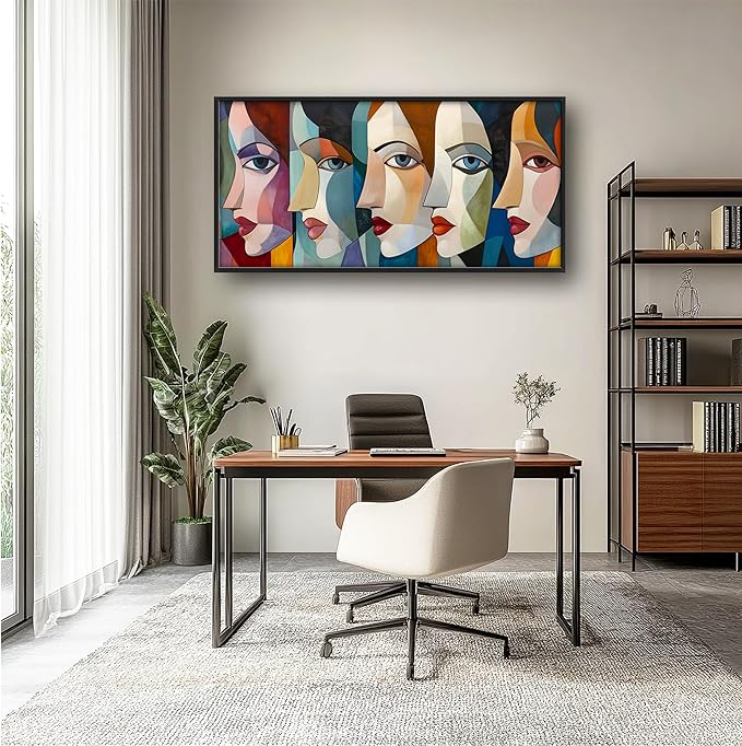 Lovira Abstract Women Face Large Wall Art Canvas Wall Decor Pictures Prints Painting Framed Modern Vertical Artwork for Living Room Bedroom Bathroom Office Woman 30"x60"