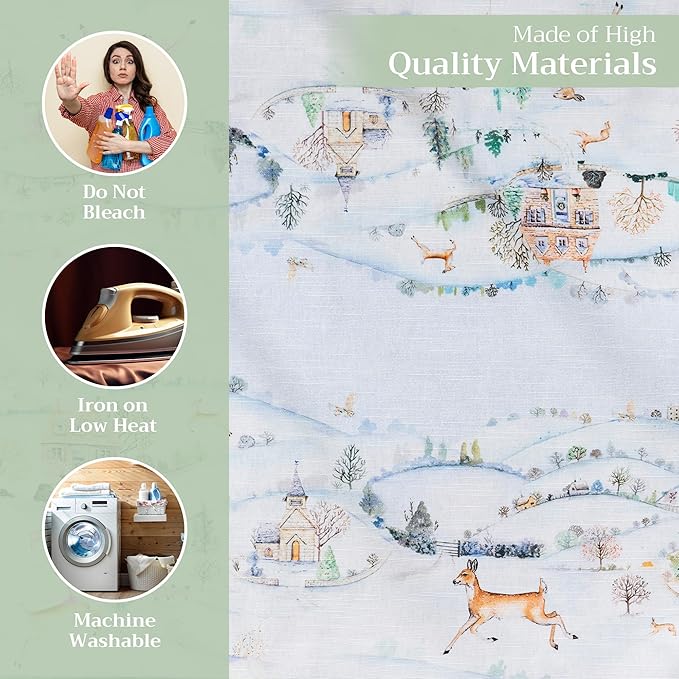 Maison d' Hermine Cloth Napkins Set of 4 100% Cotton Everyday Reusable Square Napkins Cloth Washable, Dinner, Party, Wedding, Restaurant (Snowy World, 20" x 20")