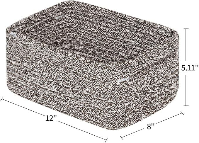CubesLand Woven Basket for Organizing/Storage,Cube Shelf Closet Storage Baskets Bins,Long-lasting &Skin-friendly Toy Storage Basket,Stylish Room Decor Basket,Rope Basket,Mixed Brown Basket for Shelves