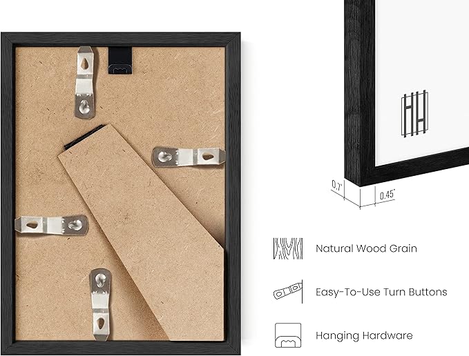Haus and Hues 5x7 Black Oak Wood Photo Frame Set of 15 - Mini Picture Frames Bulk Gallery Set - Premium Bulk Picture Frames 5x7 for Stylish Photo Gallery Wall Frame Set - Ideal for Home & Office Decor